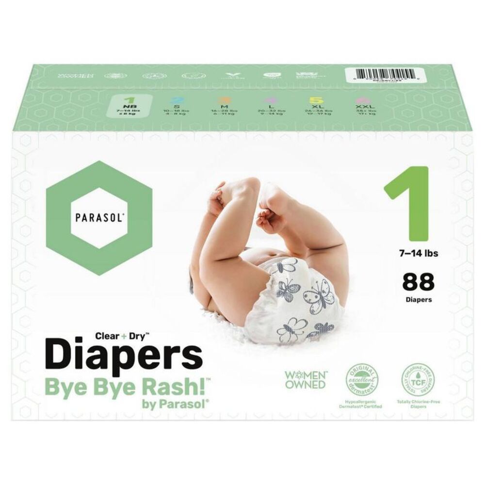 Parasol -  Clear+Dry Natural Disposable Diapers Size  White